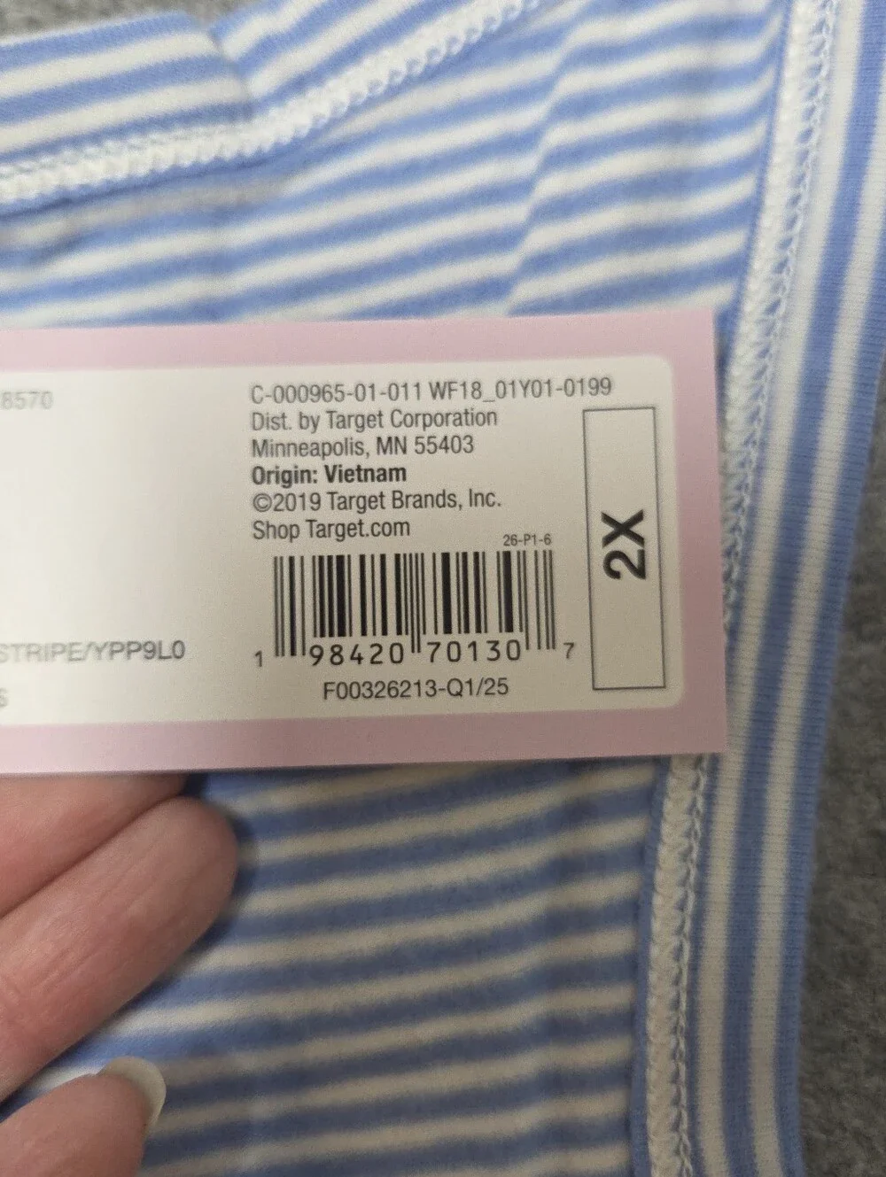 Wild Fable Light Blue Striped Ribbed Tank & Short Sleep Set 2X Nwt